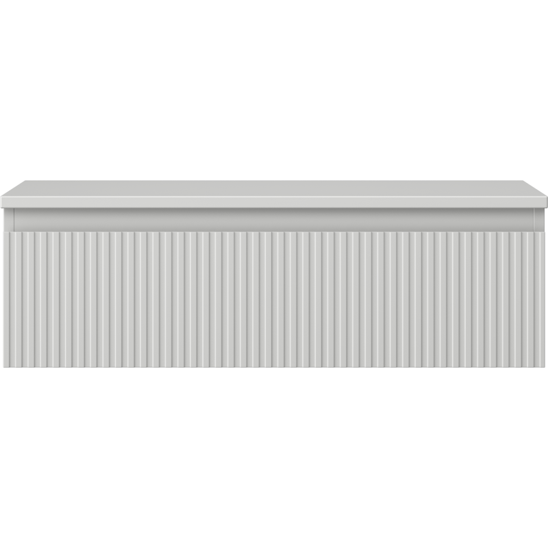 Mexen Rivel bathroom cabinet with countertop 80 cm, 1 drawer, fluted, matte grey - 91A20-08023-1-BFC62