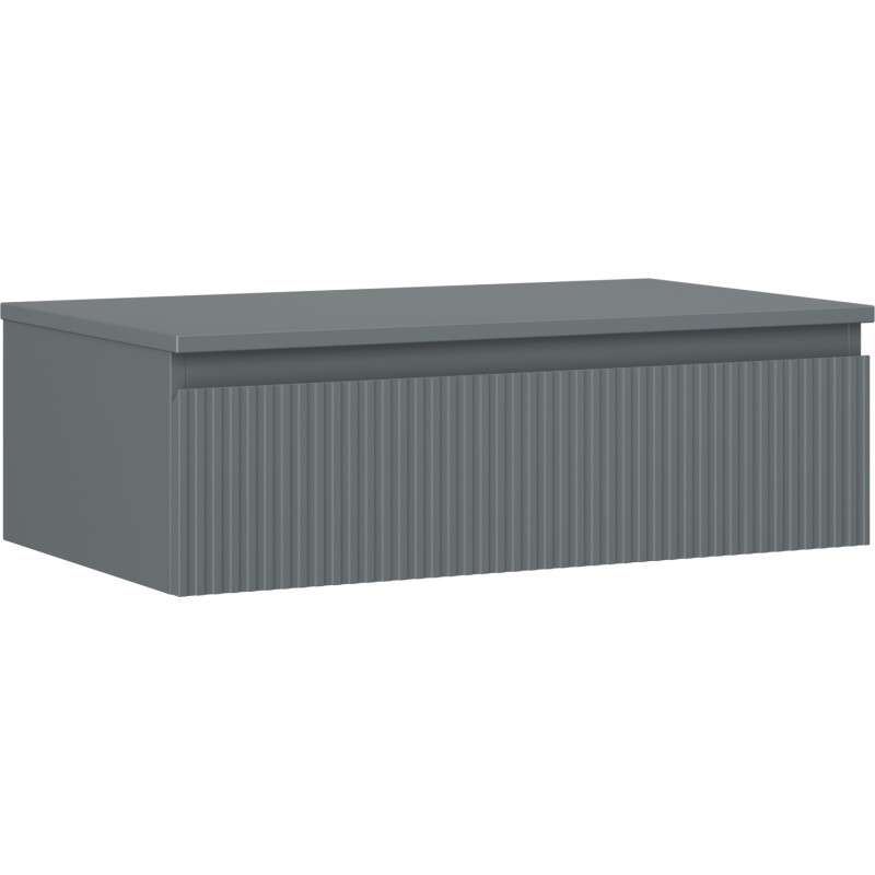 Mexen Rivel bathroom cabinet for a washbasin 80 cm with top, 1 drawer, grooved, matt graphite - 91A20-08023-1-BFC66