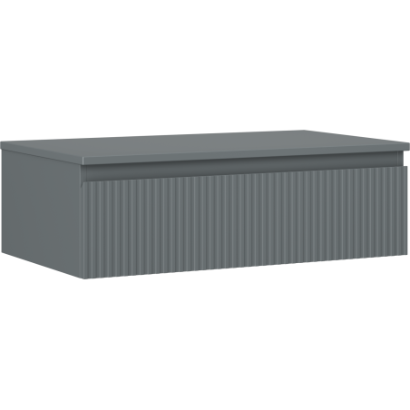 Mexen Rivel bathroom cabinet for a washbasin 80 cm with top, 1 drawer, grooved, matt graphite - 91A20-08023-1-BFC66