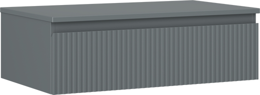 Mexen Rivel bathroom cabinet under-sink 80 cm with countertop, 1 drawer, fluted, matte graphite - 91A20-08023-1-BFC66