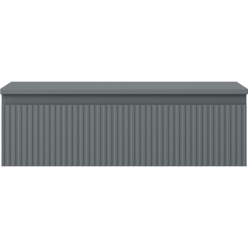 Mexen Rivel bathroom cabinet for a washbasin 80 cm with top, 1 drawer, grooved, matt graphite - 91A20-08023-1-BFC66