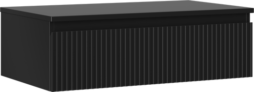 Mexen Rivel bathroom cabinet 80 cm with countertop, 1 drawer, grooved, matte black - 91A20-08023-1-BFC71