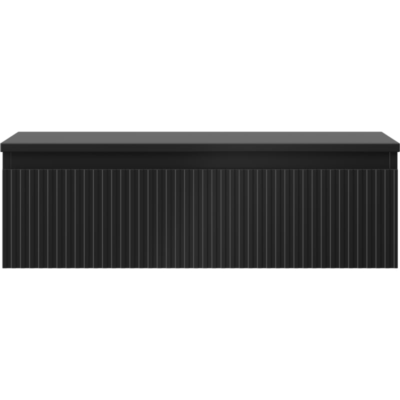Mexen Rivel bathroom cabinet 80 cm with countertop, 1 drawer, grooved, matte black - 91A20-08023-1-BFC71