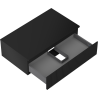 Mexen Rivel bathroom cabinet for washbasin 80 cm with countertop, 1 drawer, grooved, matte black - 91A20-08023-1-BFC71