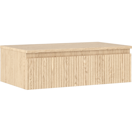 Mexen Rivel bathroom cabinet under-sink 80 cm with countertop, 1 drawer, grooved, oak - 91A20-08023-1-BFC81