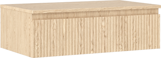 Mexen Rivel bathroom cabinet under-sink 80 cm with countertop, 1 drawer, grooved, oak - 91A20-08023-1-BFC81
