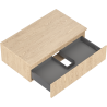 Mexen Rivel bathroom cabinet under-sink 80 cm with countertop, 1 drawer, grooved, oak - 91A20-08023-1-BFC81