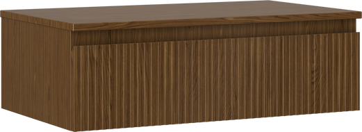 Mexen Rivel bathroom cabinet under-sink 80 cm with countertop, 1 drawer, grooved, walnut - 91A20-08023-1-BFC86
