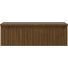 Mexen Rivel bathroom cabinet under-sink 80 cm with countertop, 1 drawer, grooved, walnut - 91A20-08023-1-BFC86