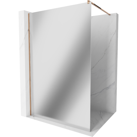 Mexen Kioto Shower Wall Walk-in 100 x 200 cm, Mirror 8 mm, Rose Gold - 800-100-101-60-50