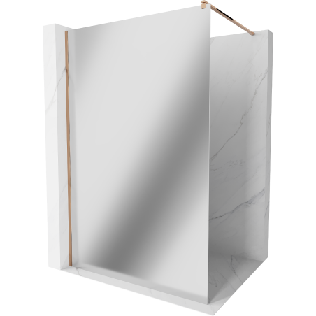 Mexen Kioto Walk-in Shower Wall 100 x 200 cm, Mirror 8 mm, Rose Gold - 800-100-101-60-50