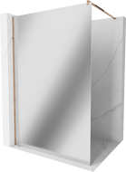 Mexen Kioto Walk-in Shower Wall 100 x 200 cm, Mirror 8 mm, Pink Gold - 800-100-101-60-50