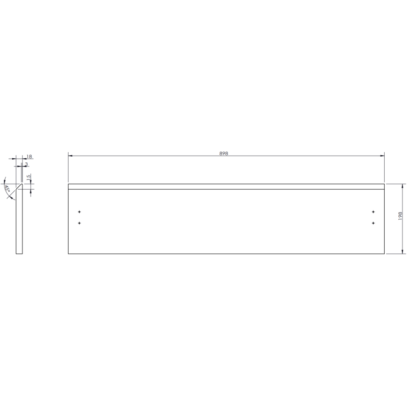 Mexen Rivel 90 cm Bathroom Cabinet with Countertop, 1 Drawer, Grooved, Matte Graphite - 91A20-09023-1-BFC66