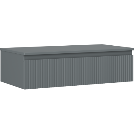 Mexen Rivel bathroom cabinet under sink 90 cm with countertop, 1 drawer, fluted, matte graphite - 91A20-09023-1-BFC66