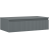 Mexen Rivel bathroom cabinet under sink 90 cm with countertop, 1 drawer, fluted, matte graphite - 91A20-09023-1-BFC66