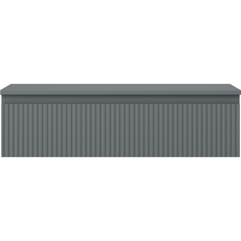 Mexen Rivel 90 cm Bathroom Cabinet with Countertop, 1 Drawer, Grooved, Matte Graphite - 91A20-09023-1-BFC66