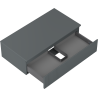 Mexen Rivel bathroom cabinet under sink 90 cm with countertop, 1 drawer, fluted, matte graphite - 91A20-09023-1-BFC66