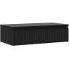 Mexen Rivel bathroom cabinet with countertop 90 cm, 1 drawer, grooved, matte black - 91A20-09023-1-BFC71