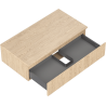 Mexen Rivel bathroom cabinet under sink 90 cm with countertop, 1 drawer, grooved, oak - 91A20-09023-1-BFC81