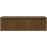 Mexen Rivel bathroom cabinet with countertop 90 cm, 1 drawer, grooved, walnut - 91A20-09023-1-BFC86