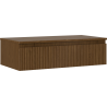 Mexen Rivel bathroom cabinet with countertop 90 cm, 1 drawer, grooved, walnut - 91A20-09023-1-BFC86