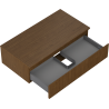 Mexen Rivel bathroom cabinet with countertop 90 cm, 1 drawer, grooved, walnut - 91A20-09023-1-BFC86