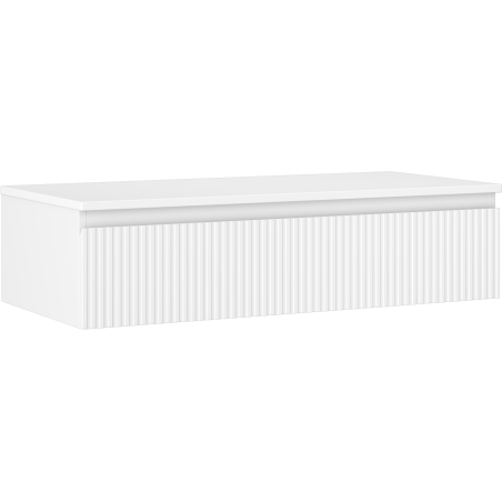Mexen Rivel bathroom cabinet for countertop 100 cm with top, 1 drawer, grooved, white matte - 91A20-10023-1-BFC01
