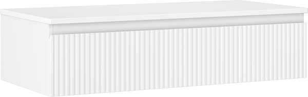 Mexen Rivel 100 cm Under-Sink Bathroom Cabinet with Countertop, 1 Grooved Drawer, Matte White - 91A20-10023-1-BFC01