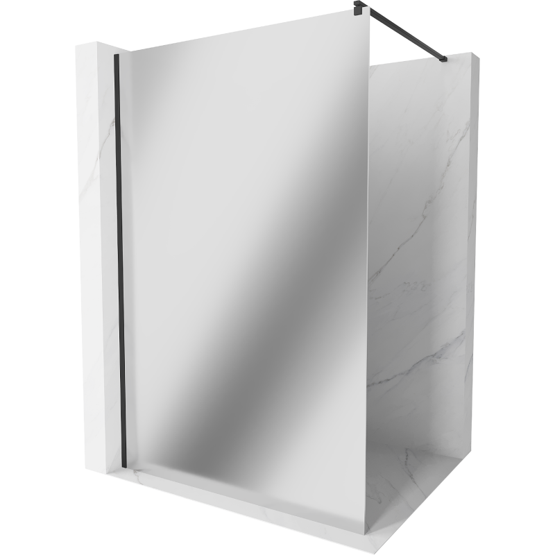 Mexen Kioto Walk-in Shower Screen 100 x 200 cm, Mirror 8 mm, Black - 800-100-101-70-50
