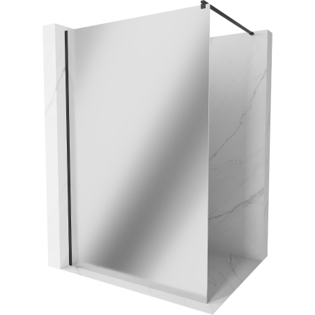 Mexen Kioto Walk-in Shower Screen 100 x 200 cm, Mirror 8 mm, Black - 800-100-101-70-50