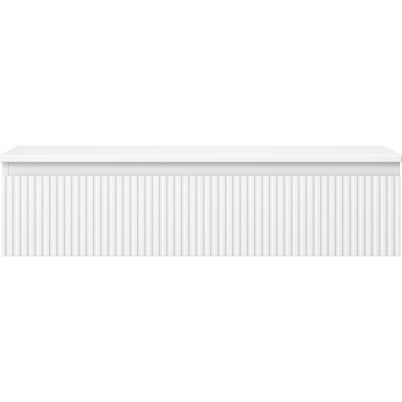 Mexen Rivel 100 cm Under-Sink Bathroom Cabinet with Countertop, 1 Grooved Drawer, Matte White - 91A20-10023-1-BFC01