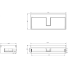 Mexen Rivel 100 cm Under-Sink Bathroom Cabinet with Countertop, 1 Grooved Drawer, Matte White - 91A20-10023-1-BFC01
