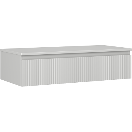 Mexen Rivel bathroom vanity cabinet 100 cm with countertop, 1 drawer, grooved, matte gray - 91A20-10023-1-BFC62