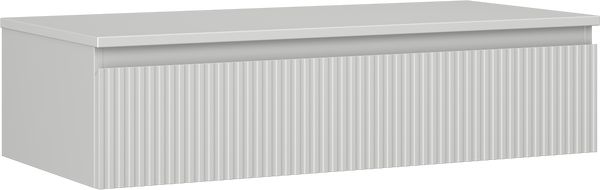 Mexen Rivel 100 cm under-sink bathroom cabinet with countertop, 1 drawer, grooved, matte grey - 91A20-10023-1-BFC62