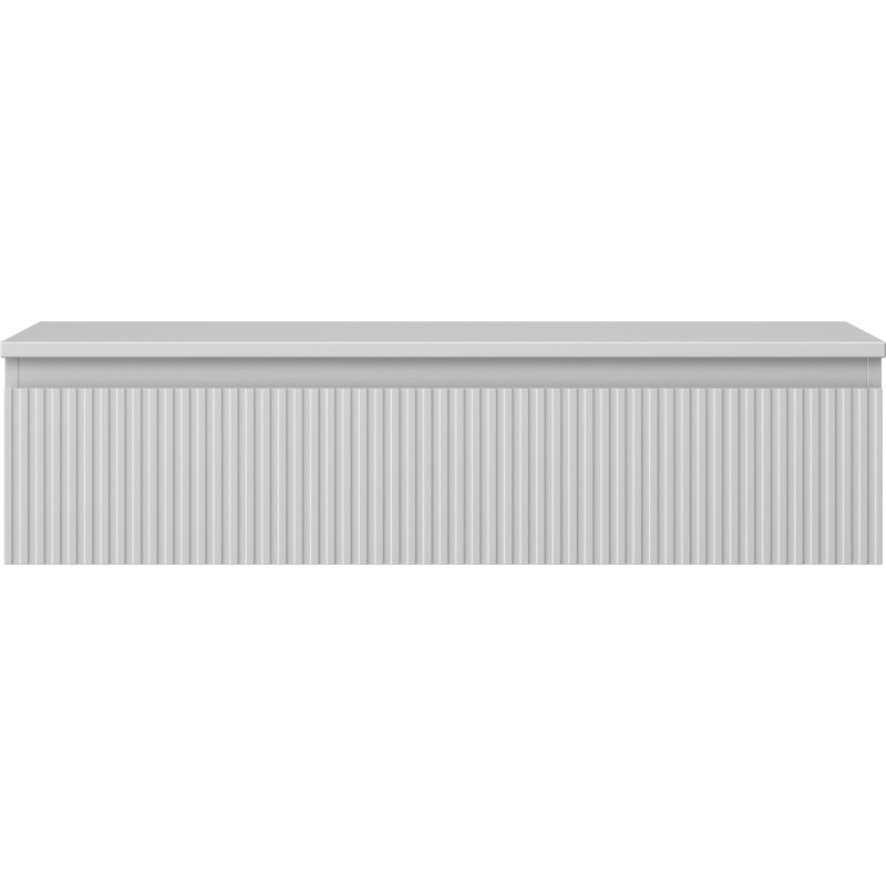 Mexen Rivel bathroom vanity cabinet 100 cm with countertop, 1 drawer, grooved, matte gray - 91A20-10023-1-BFC62