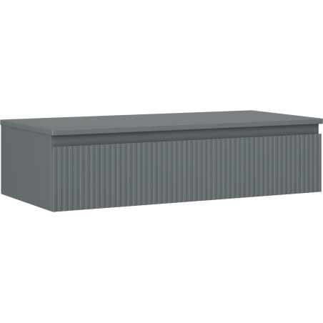 Mexen Rivel 100 cm bathroom under-sink cabinet with countertop, 1 drawer, grooved, matte graphite - 91A20-10023-1-BFC66