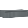 Mexen Rivel 100 cm bathroom under-sink cabinet with countertop, 1 drawer, grooved, matte graphite - 91A20-10023-1-BFC66