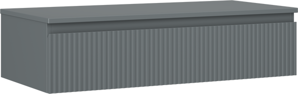 Mexen Rivel 100 cm bathroom under-sink cabinet with countertop, 1 drawer, grooved, matte graphite - 91A20-10023-1-BFC66
