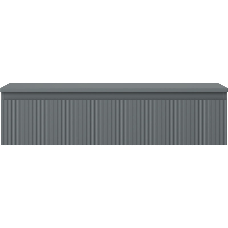 Mexen Rivel 100 cm bathroom under-sink cabinet with countertop, 1 drawer, grooved, matte graphite - 91A20-10023-1-BFC66