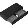 Mexen Rivel bathroom vanity unit 100 cm with countertop, 1 drawer, fluted, black matte - 91A20-10023-1-BFC71