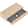 Mexen Rivel 100 cm Bathroom Cabinet with Countertop, 1 Drawer, Fluted, Oak - 91A20-10023-1-BFC81