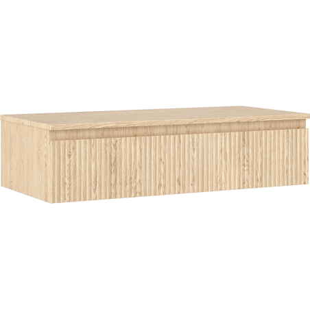Mexen Rivel 100 cm Bathroom Cabinet with Countertop, 1 Drawer, Fluted, Oak - 91A20-10023-1-BFC81