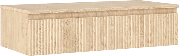 Mexen Rivel 100 cm Bathroom Cabinet with Countertop, 1 Drawer, Fluted, Oak - 91A20-10023-1-BFC81