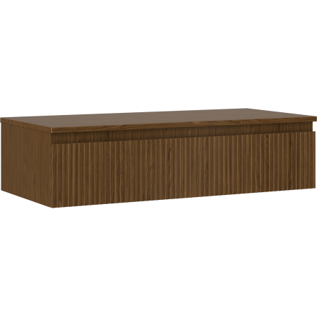 Mexen Rivel bathroom cabinet under sink 100 cm with countertop, 1 drawer, grooved, walnut - 91A20-10023-1-BFC86