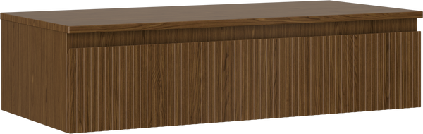 Mexen Rivel bathroom cabinet under sink 100 cm with countertop, 1 drawer, grooved, walnut - 91A20-10023-1-BFC86