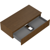Mexen Rivel bathroom cabinet under sink 100 cm with countertop, 1 drawer, grooved, walnut - 91A20-10023-1-BFC86