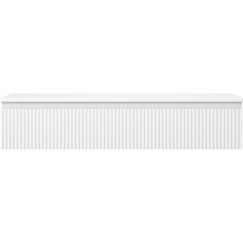 Mexen Rivel 120 cm Under-Sink Bathroom Cabinet with Countertop, 1 Drawer, Grooved, White Matte - 91A20-12023-1-BFC01