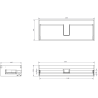 Mexen Rivel 120 cm Under-Sink Bathroom Cabinet with Countertop, 1 Drawer, Grooved, White Matte - 91A20-12023-1-BFC01