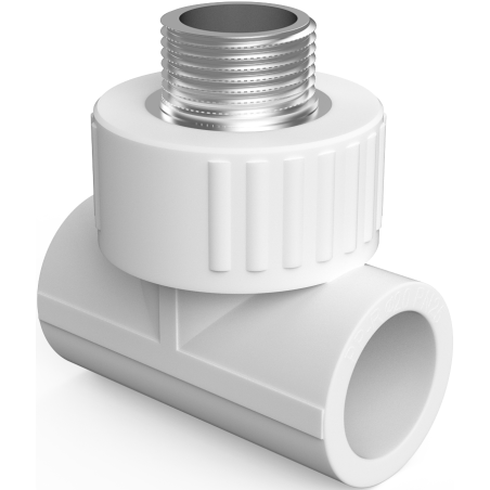 Mexen PPR Welded Tee for PPR Pipes 20 x 3/4 M x 20 - W97333-2034M20-00