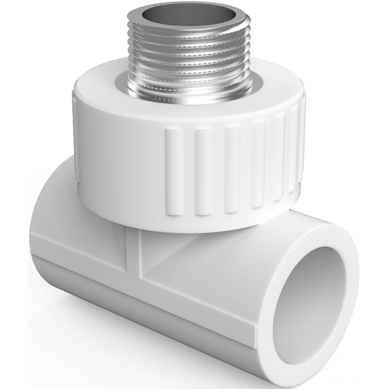Mexen PPR Welded Tee for PPR Pipes 25 x 1/2 M x 20 - W97333-2512M20-00